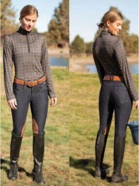 Kerrits NEW Stretch Denim Knee Patch Riding Breeches size M